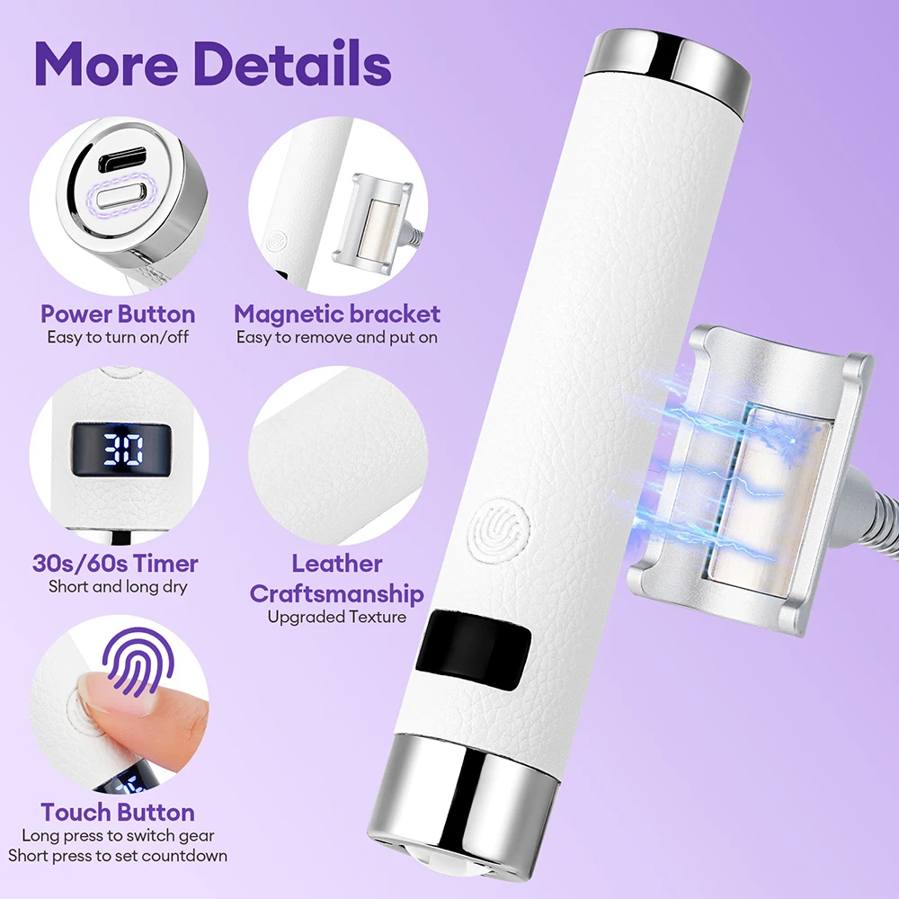 الاستشعار التلقائي يده مجفف الأظافر الذكية الاستشعار جيل للأظافر علاج مكتب مسمار مصباح المحمولة هلام الأظافر التجفيف السريع الأشعة فوق البنفسجية مصباح ليد القلم