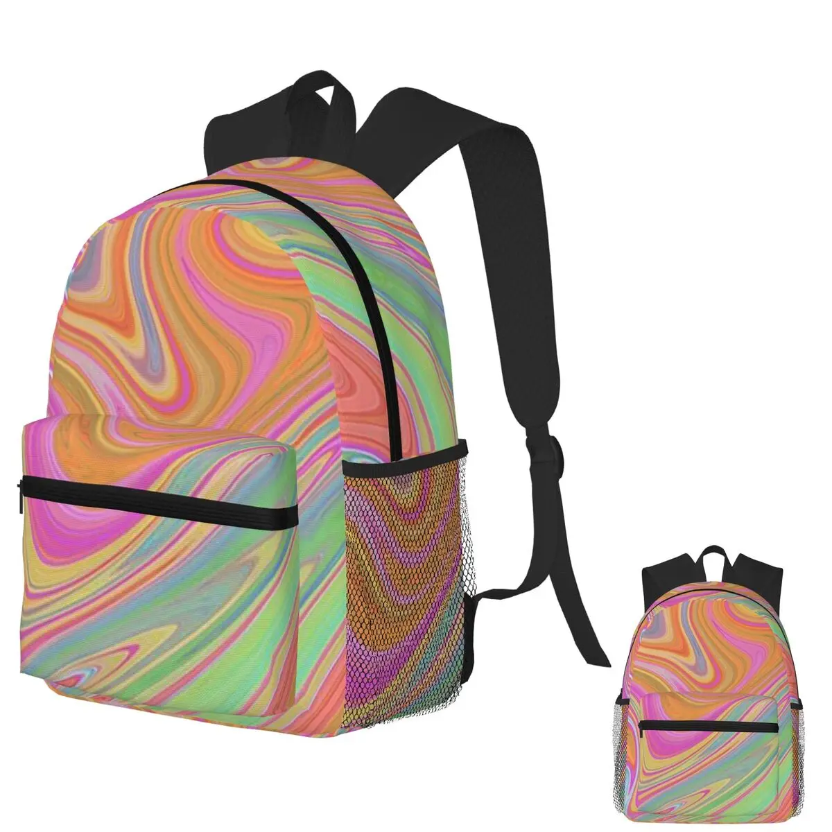 

Abstract And Colorfully Student Backpack School Bag Hiking Travel Daypack for Men Women Fashion Bookbag Shoulder Bags