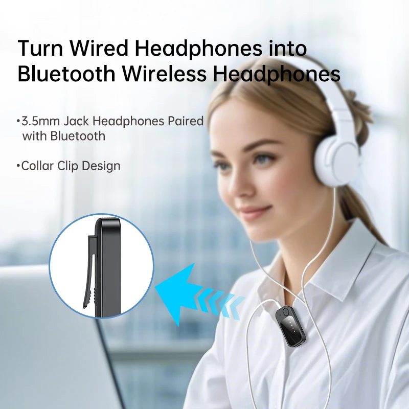 2 In 1 Multipoint Bluetooth 5.4 Audio Transmitter Receiver 3.5mm AUX RCA TF Card Play HIFI Dual Stream Wireless Adapter With Mic