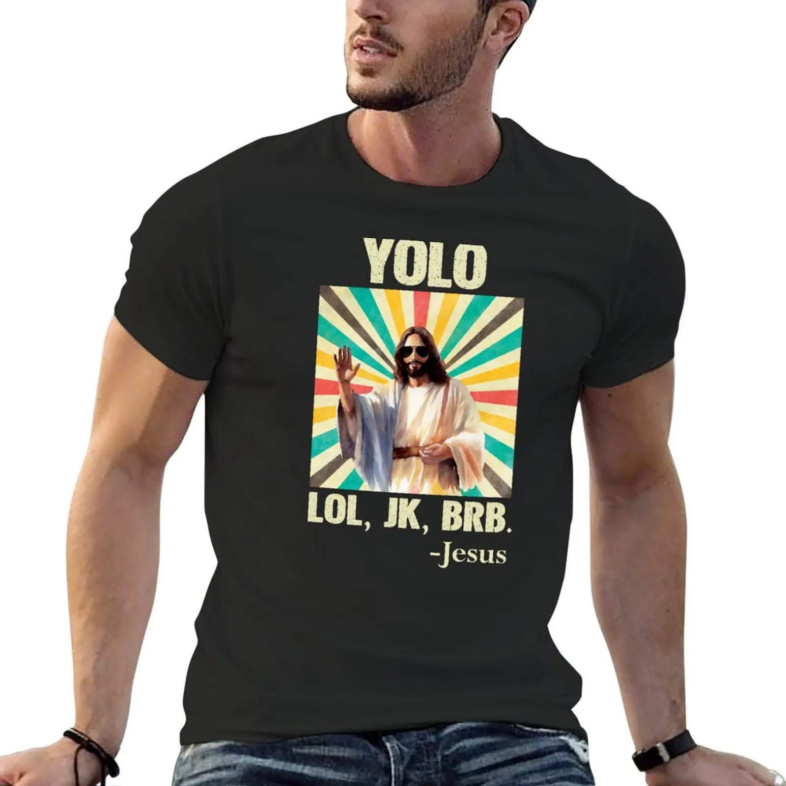 YOLO LOL JK BRlavoisier-T-shirt surdimensionné pour hommes, humoristique, de Pâques