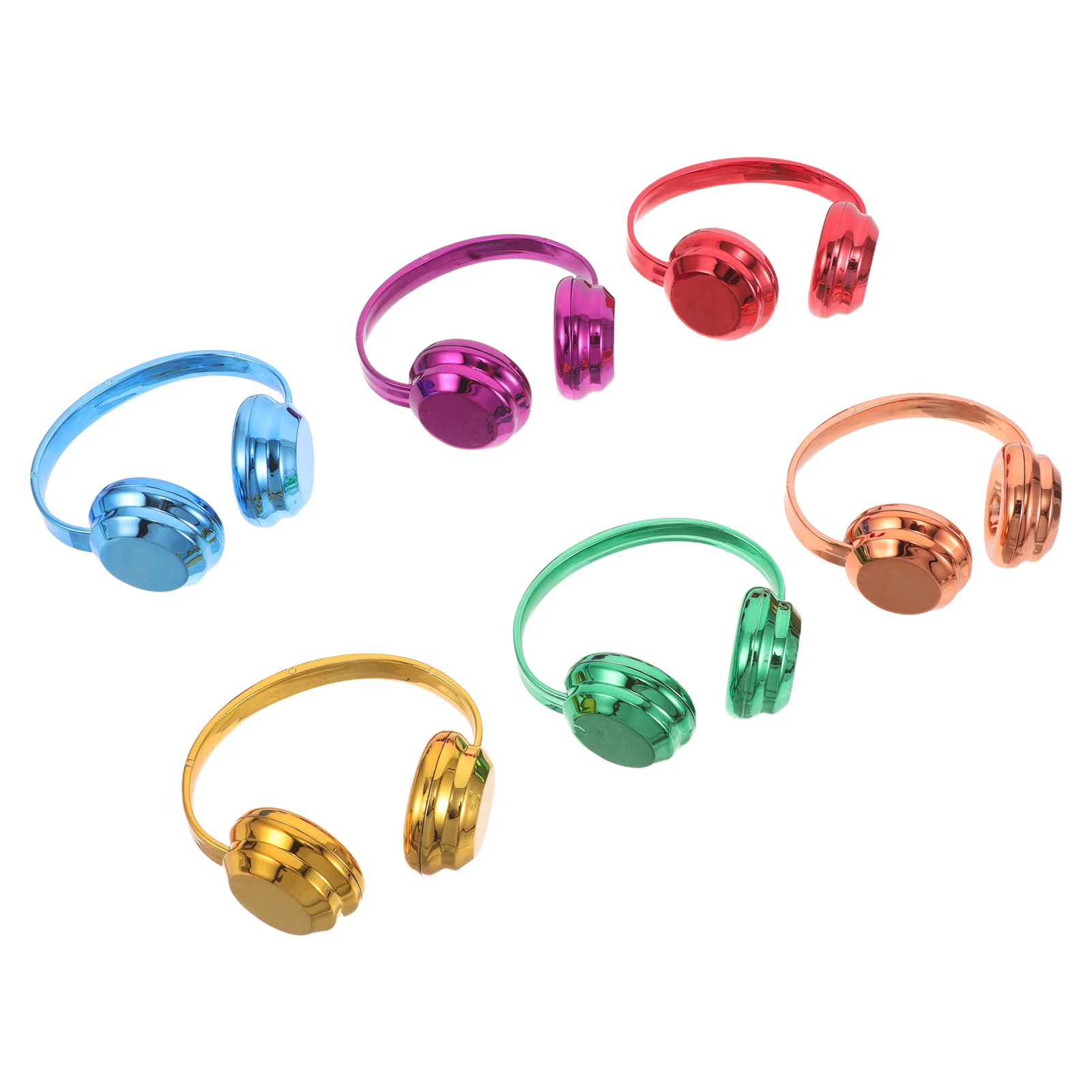 6 pezzi di cuffie in miniatura ad alta simulazione 17 cm/7 pollici in plastica colorata per accessori decorativi per case delle bambole