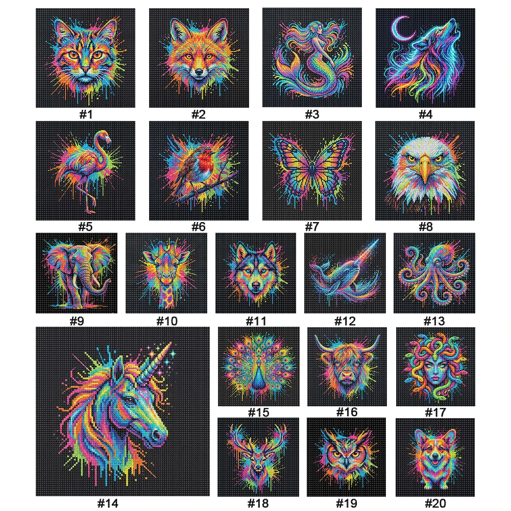 

Animal Full 14CT DIY Counted Cross Stitch Kits for Adults Home Decor Cross Stitch Patterns Arts Craft Kits 30x30cm