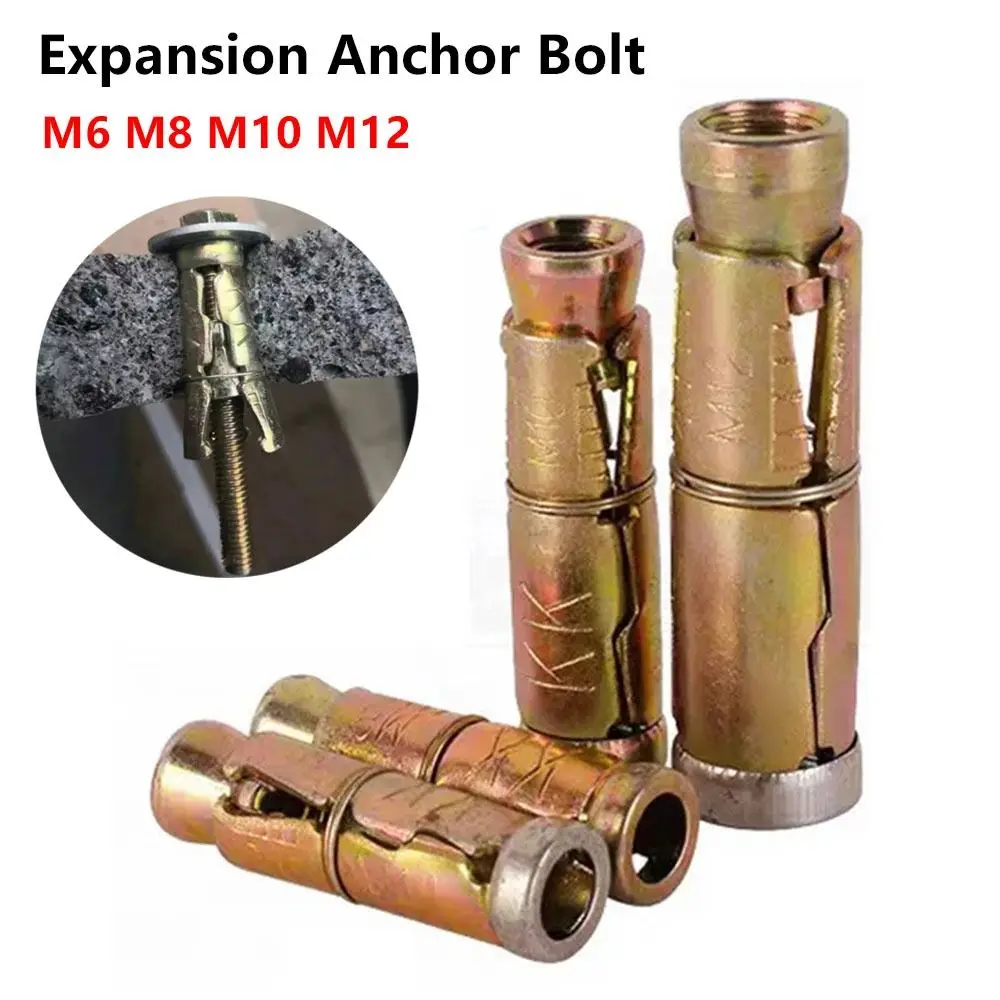 1Pcs M6-M12 Expansion Bolts Carbon Steel Fully Threaded Concrete Wedge Expansion Anchor Hex Bolt Heavy Duty
