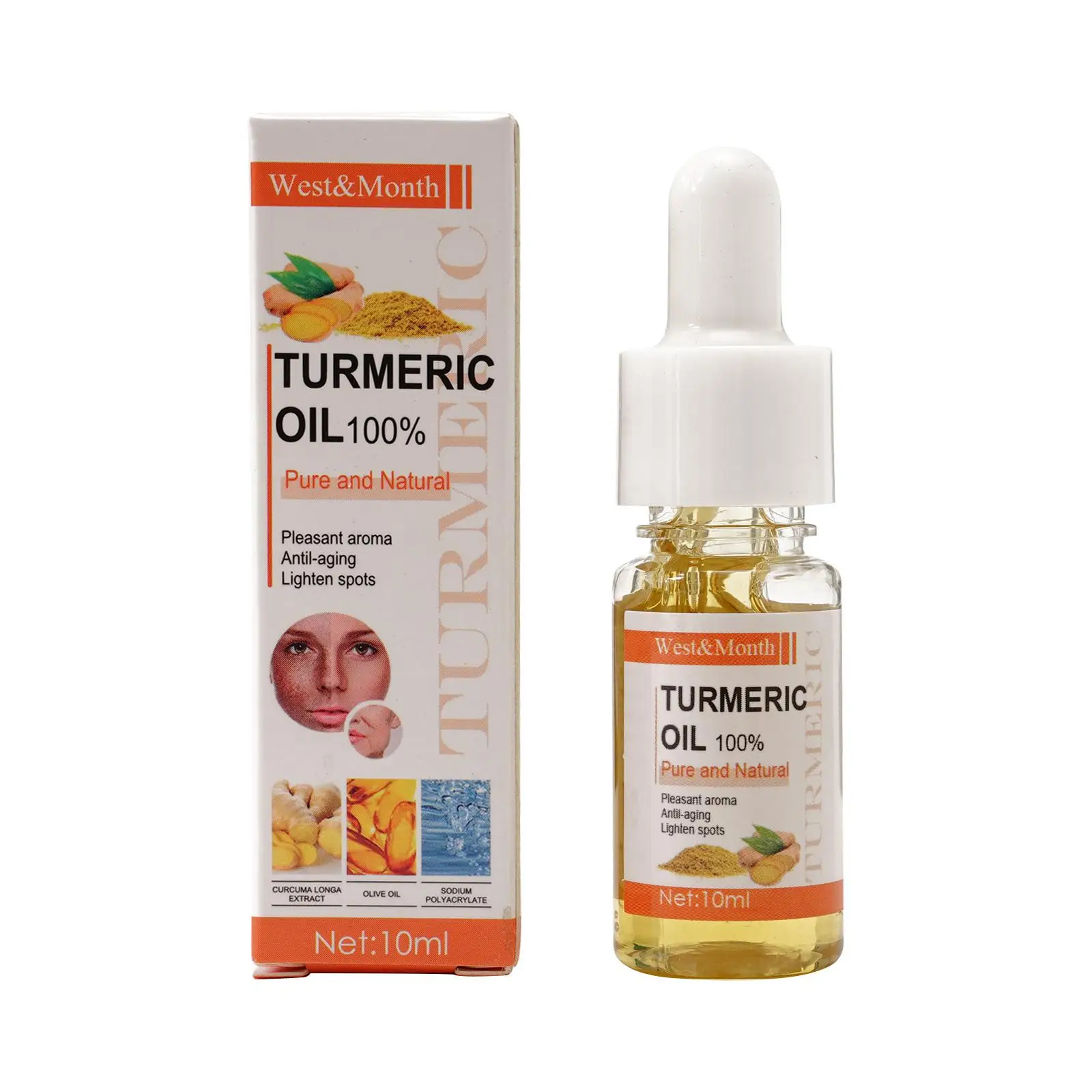 10ml Turmeric Essential Oil Anti Wrinkle Whitening Moisturizing Anti Cream Skin Aging Oil Anti Ance Care Turmeric Face H4G5