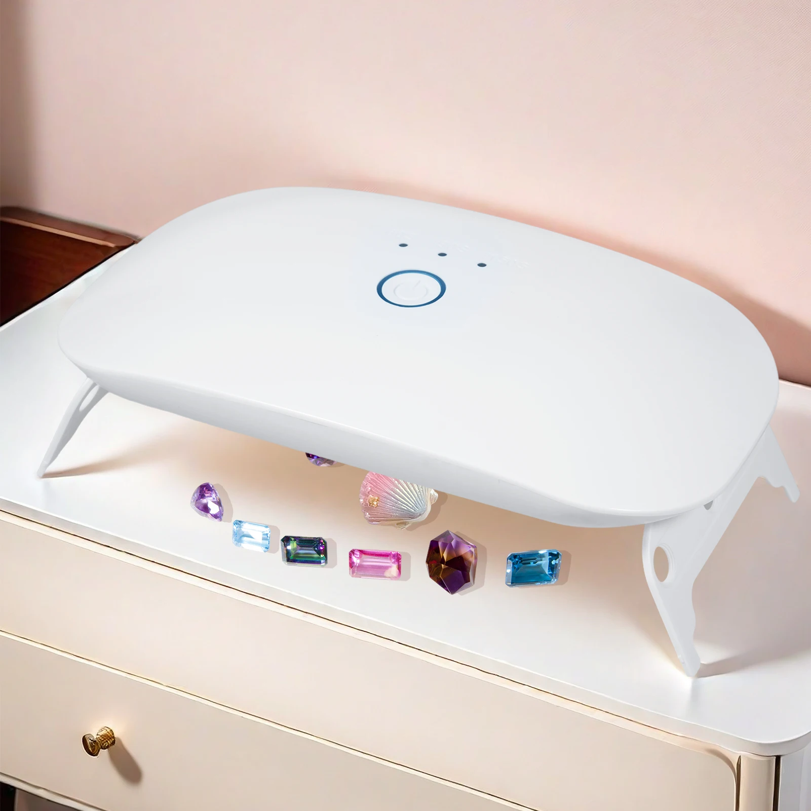 

УФ-лампа для полимеризации смол 24 Вт, складная, 365+395 нм, с двойной длиной волны, быстрым отверждением и функцией таймера, легкая