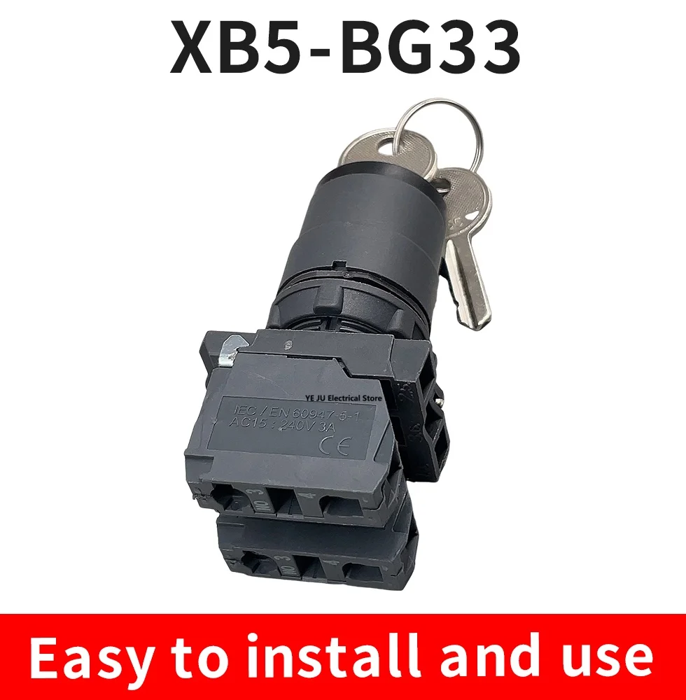 XB5-AG21 XB5-AG33; Bring Key Two File Selector Button Choice Button Switch Open Hole 22mm Zbe -10