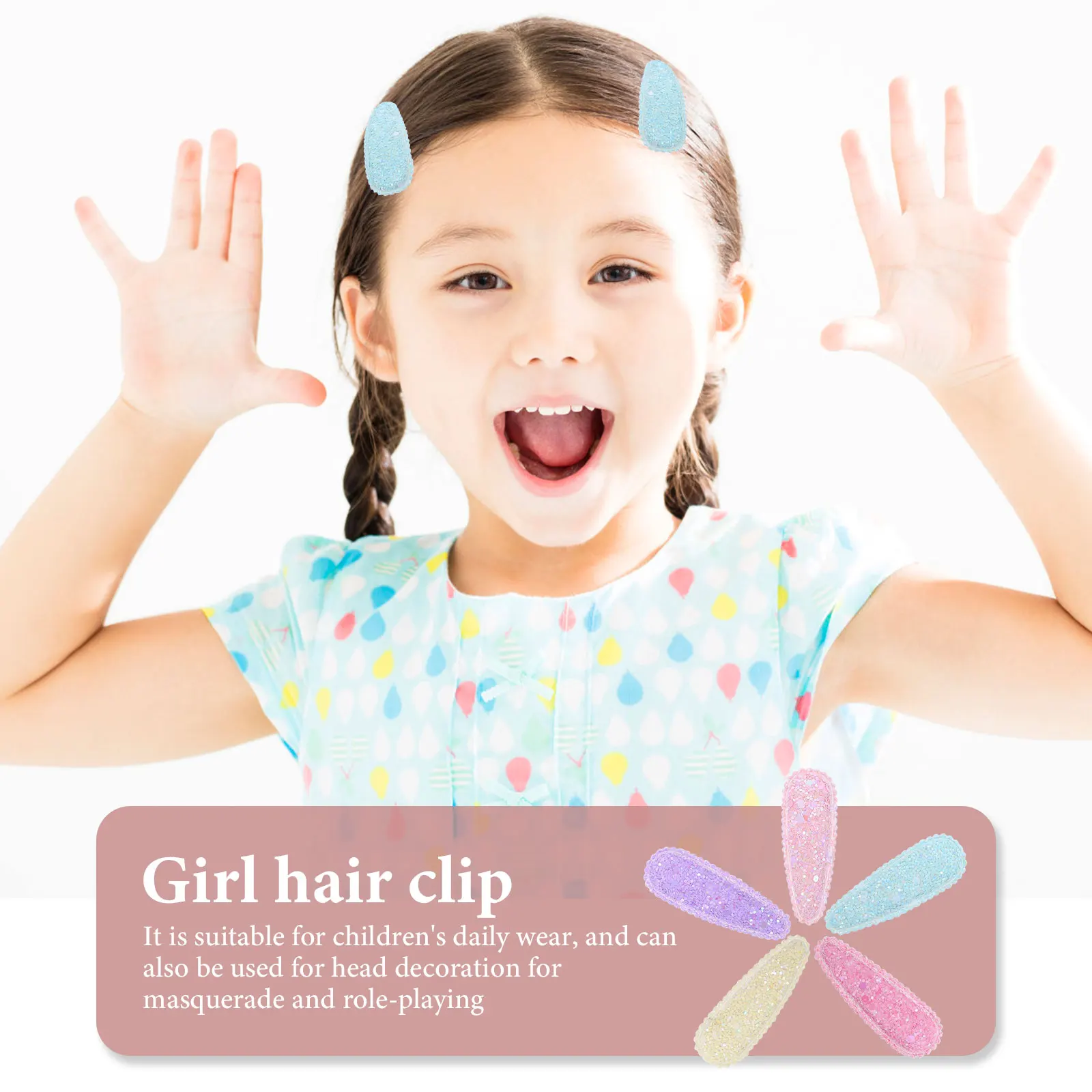 

20 шт., милая заколка для волос с каплями воды, аксессуары для волос радужного цвета для маленьких девочек, милые стили