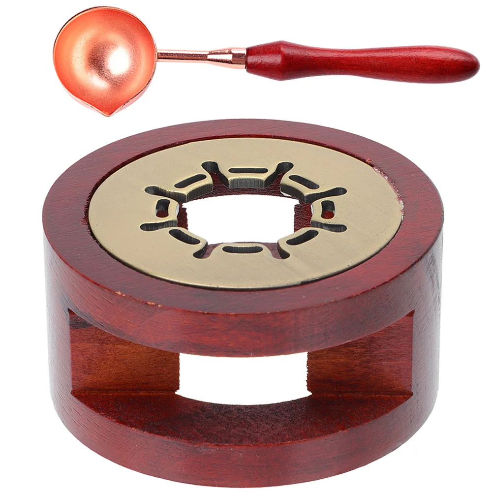 

1Set Wax Seal Warmer Lightweight Portable Wood Metal Creative Wax Melting Stove Spoon Practical Durable DIY Gift Tool