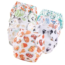 1PC Ecology Cloth Diapers Baby Diaper Reusable Waterproof Panties Solid Color Cloth Nappies for 0-18M Baby