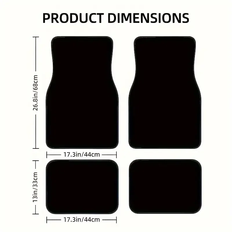4-teiliges Auto-Fußmatten-Set, schwarz, saugfähig, rutschfest, waschbar, Polyester, für SUVs, Schutz, Auto-Innendekoration, waschbare Fußmatten – Detail 4