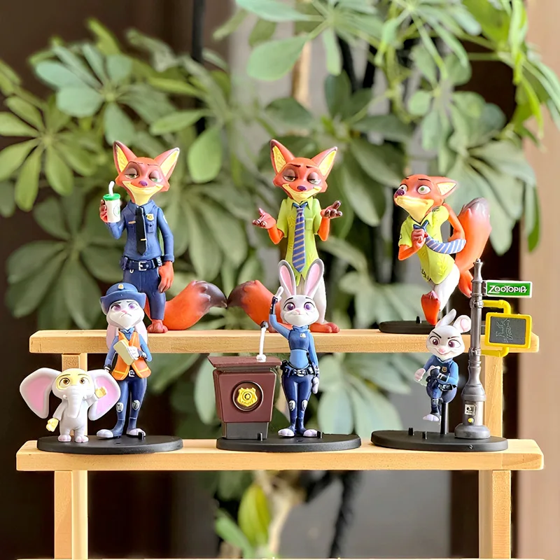 1-6 pçs modelos louco animal cidade utopia brinquedo conjunto nick fox judy coelho estatuetas caixa cega bonecas de pelúcia colecionáveis para exibição