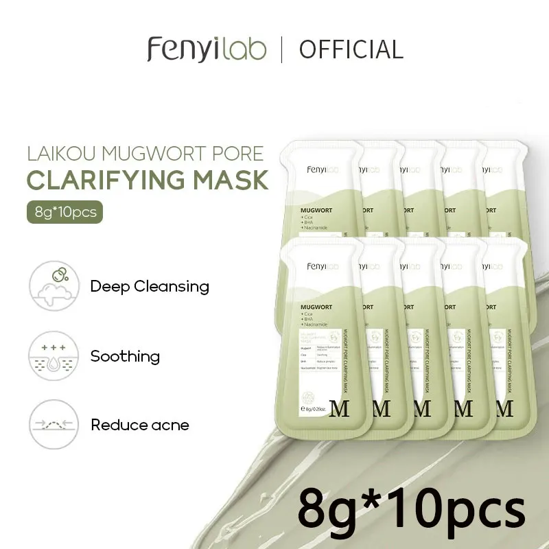 10pcs Mud Mask for Mud Mask for Face, Cleansing and Soothing Skin, Reducing Acne Moisturizing Mask