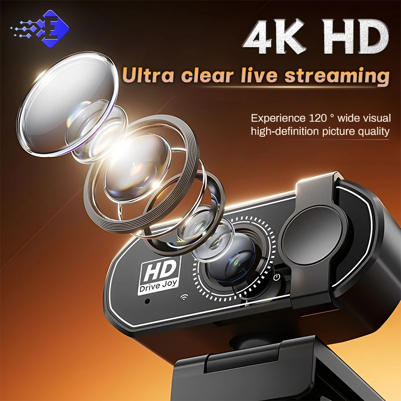 

USB Webcam 4K HD Mini Webcam For Laptop Computer Web Camera Dual Microphones For Youtube Zoom Video Calling 2K USB Webcam