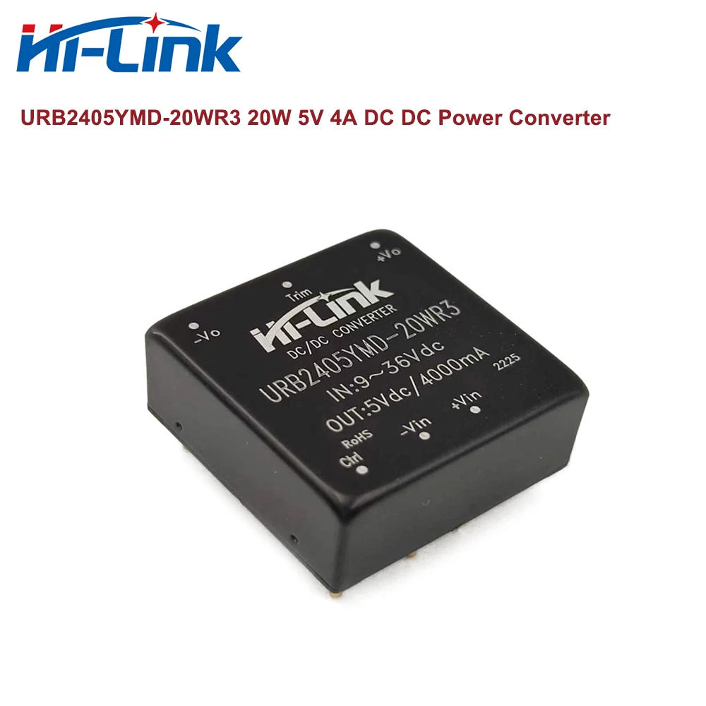 HiLink 20W 5V 12V 15V 24V URB2405YMD-20WR3 URB2412YMD-20WR3 URB2424YMD-20WR3 DC DC moduł zasilania 9-36Vdc