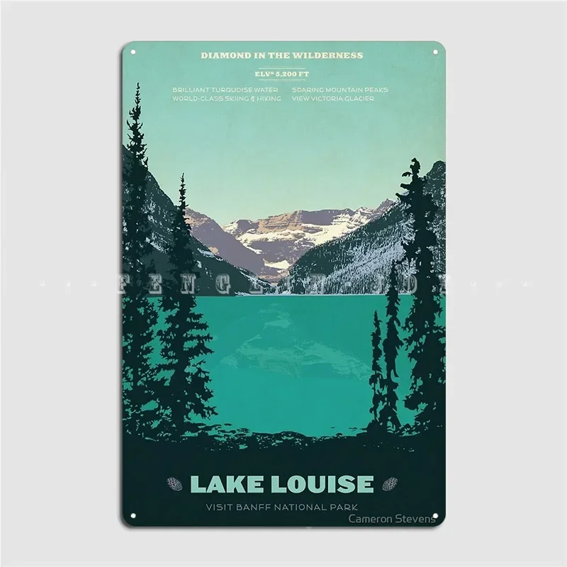 Lake Louise Metal Sign Wall Cave Club Bar Vintage Wall Plaque Tin Sign Poster