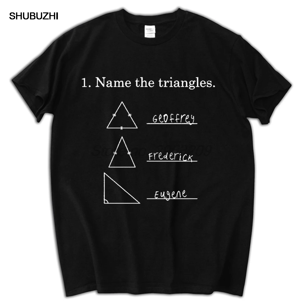 Name The Triangles Funny Math men T Shirt Geometry Quiz College Teacher tops Tee