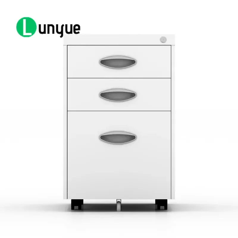 3 Drawer Metal Mobile Filing Cabinet with Lock Rolling Storage Organizer for Office Home Desk Documents Heavy Duty Steel