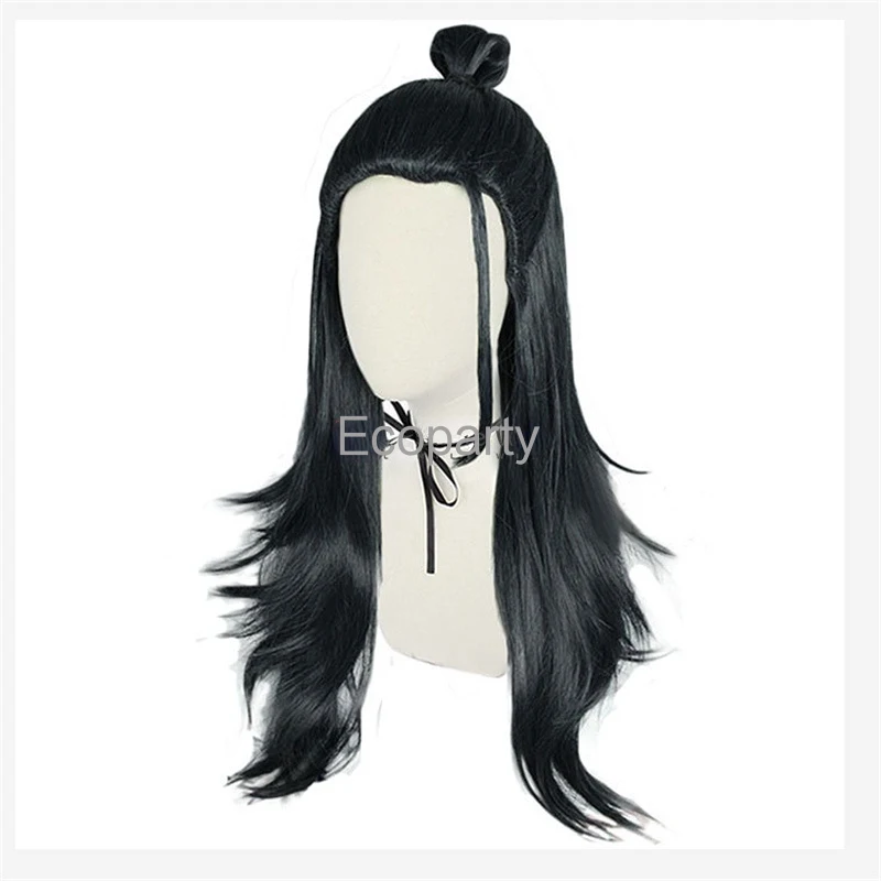 Anime Wig Jujutsu Kaisen Cosplay Wigs Suguru Geto Kenjaku Black Hair High Temperature Synthetic Party Wig  + Wig Cap