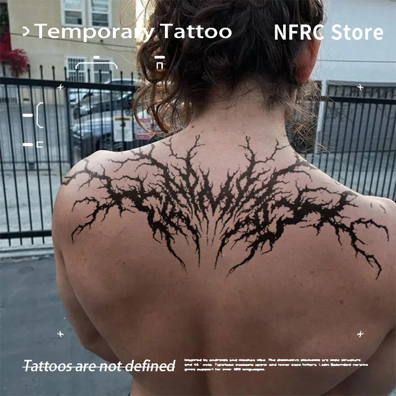 Fake Tattoo Temporary Tattoos Symmetrical Dark Thorn Branch Back Herbal Juice Sticker Novelty in Toys for the Best Adolescents