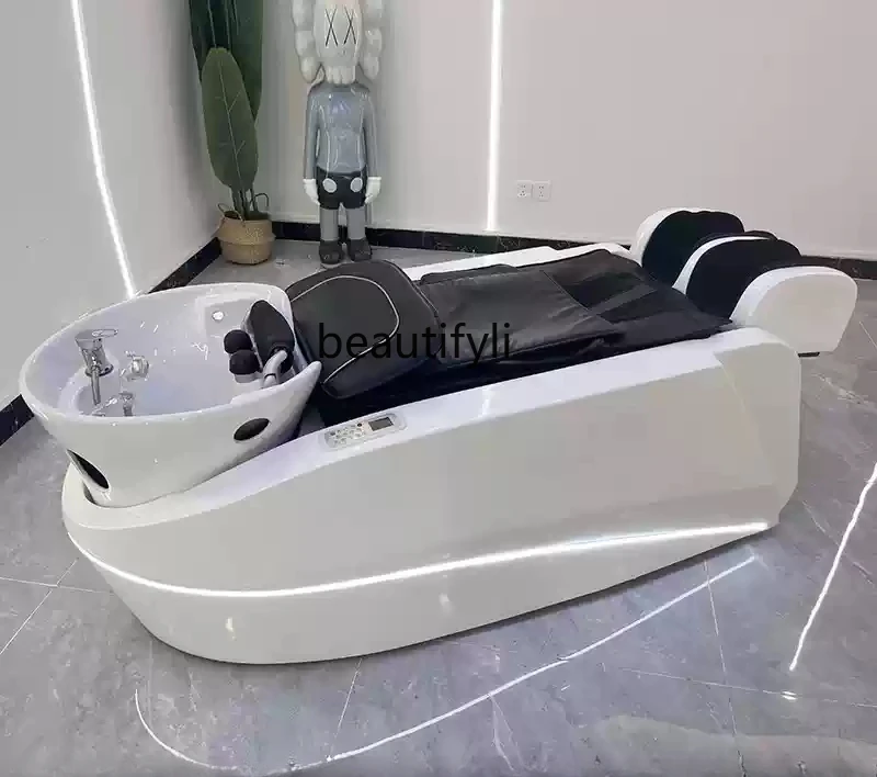 Automatic massage shampoo bed Barber shop hair treatment water circulation fumigation massage shampoo bed