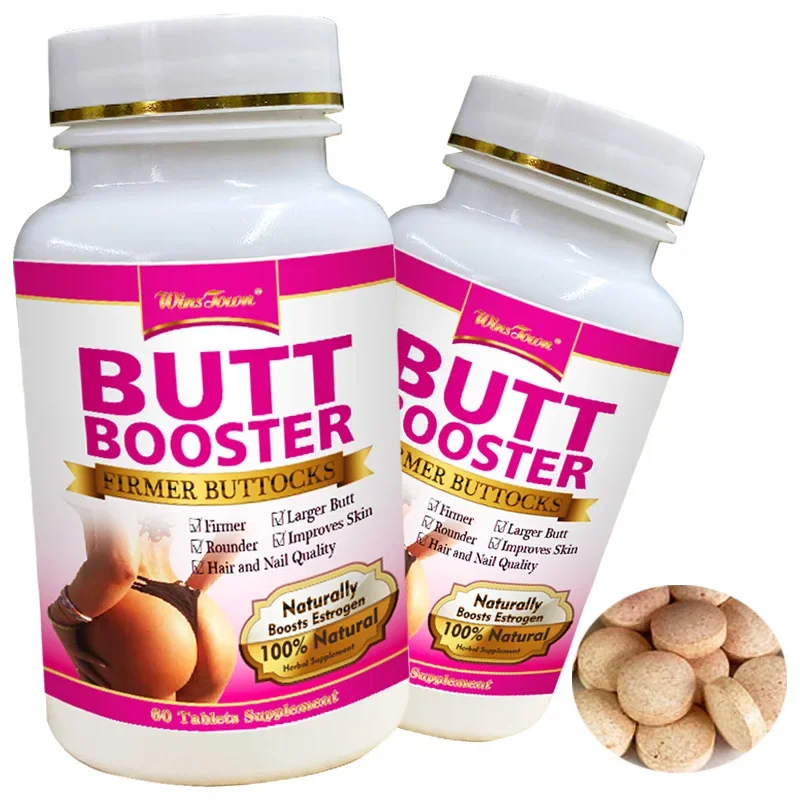 2 Bottles Natural Buttock Enlargement Capsules Big Hip Up Pills Big Ass Buttocks Lift Firming Massage Buttocks