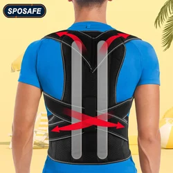 Adjustable Full Back Brace Posture Corrector, Men Women Back Support for Lumbar Back Pain Relief, Improve Posture Hump Corrector