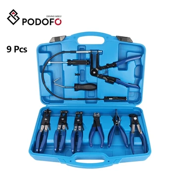 Podofo 9pcs auto hose clamp ring pliers set flexible wire remover fuel oil screwdriver car repair tools