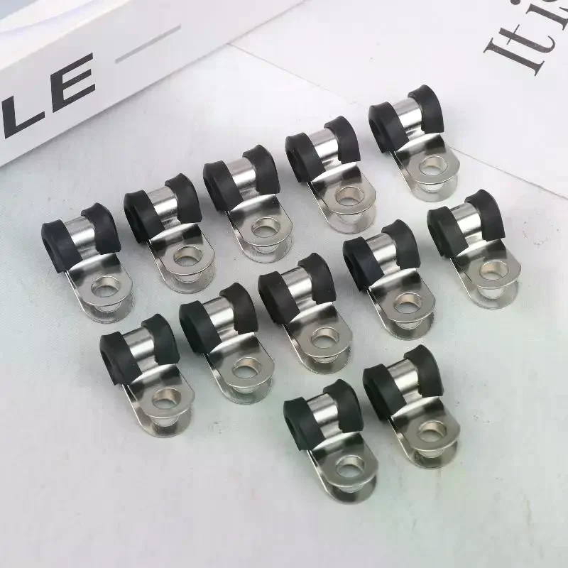 

Группа из 12 гидравлических зажимов R для проводки и газовых линий для кемперов, металлических хомутов для шлангов, с резиновой подкладкой 3/16 дюйма