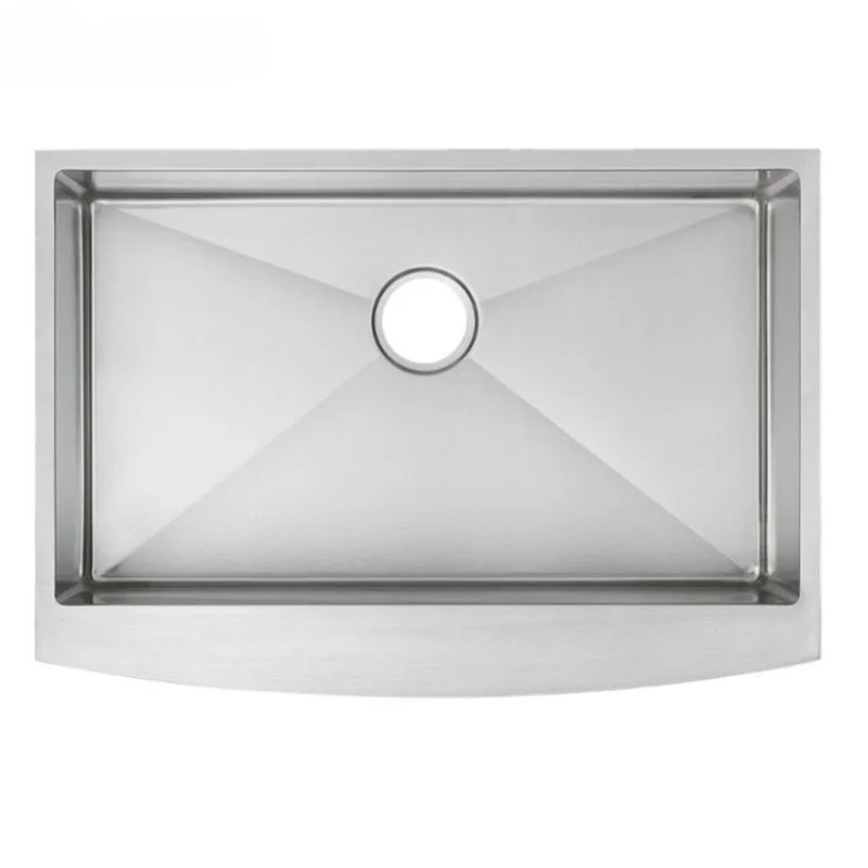 

304 stainless steel kitchen sink handmade skirt countertop single slot