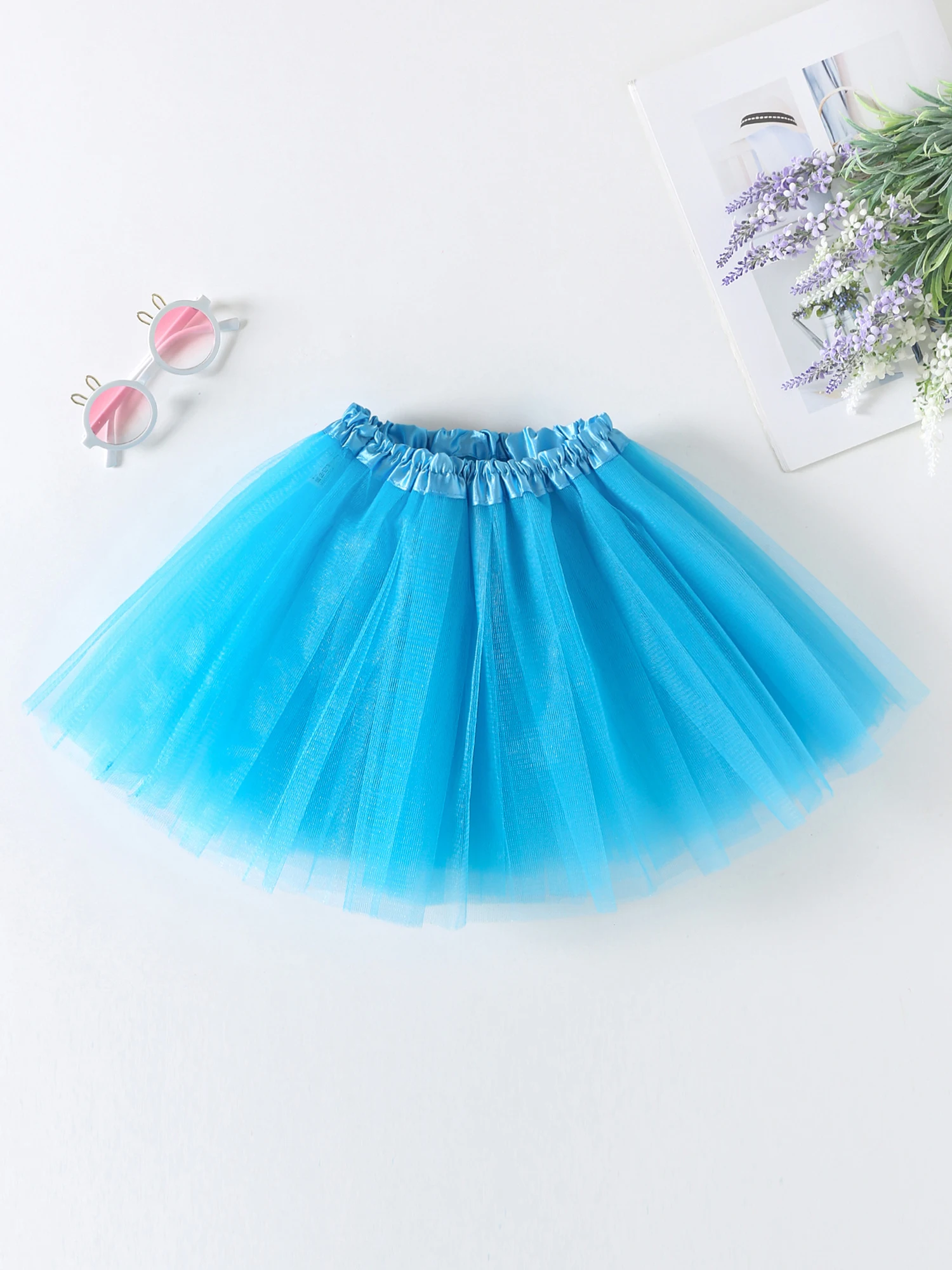 Solid Color Tutu Skirt For  girls Elastic Ballet Dancewear Tutus Mini Skirt Fairy Tulle Skirt Puffy Skirts Ballet Skirts