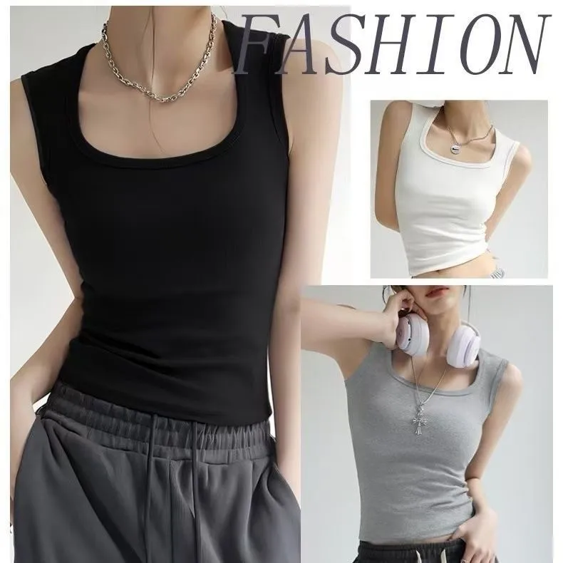 

2025 New Women's Svel Slim Fit Tank Top with Tead Design Suitable for Busin Inner Wear And Outer Wear