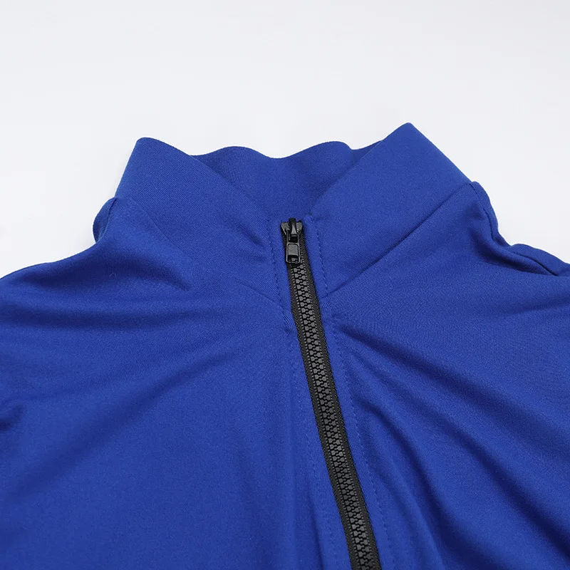 가을 섹시한 Bodycon Playsuit 여성 점프 슈트 오 넥 짧은 소매 지퍼 바디 슈트 여성 우아한 슬림 Playsuits Rompers