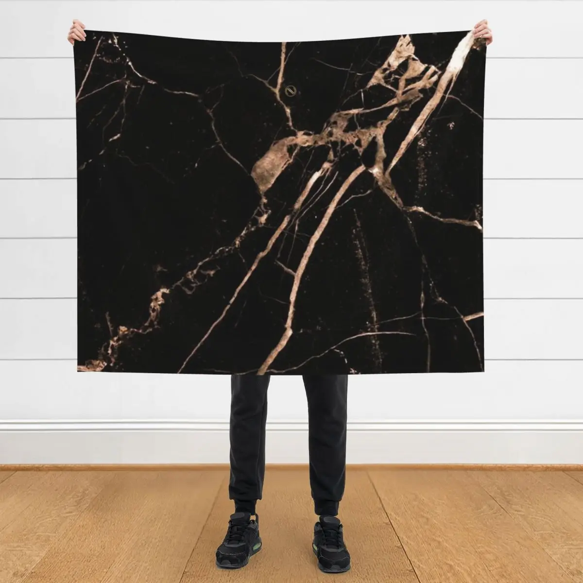 

Black and Rose Gold Marble Throw Blanket Decorative Throw Luxury Throw Large Blankets