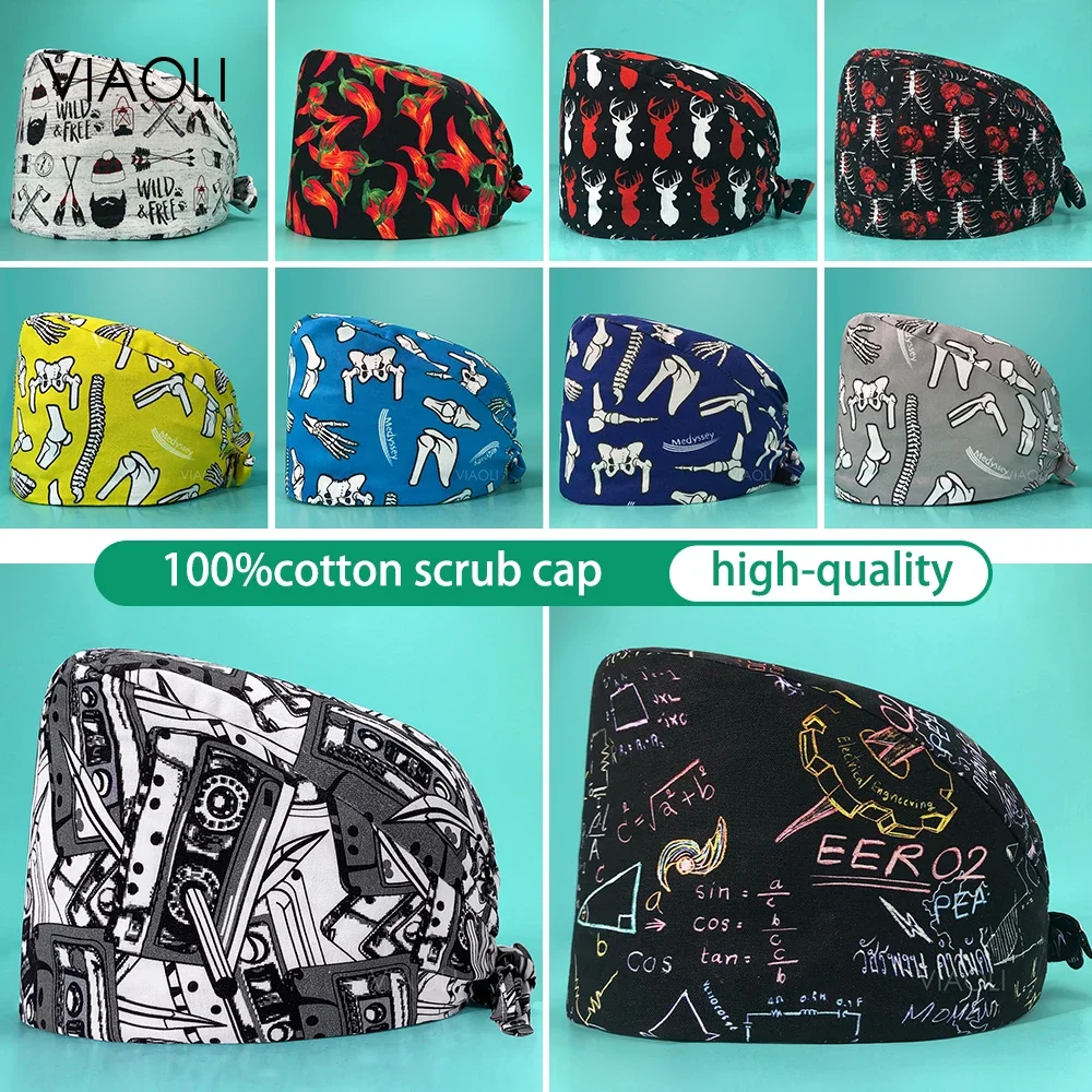 Dental Clinic Surgical Cap Unisex Scrub Nursing Spa Beauty Salon Beautician Manicurist Dust Hat Women Medical Caps Men Wholesale