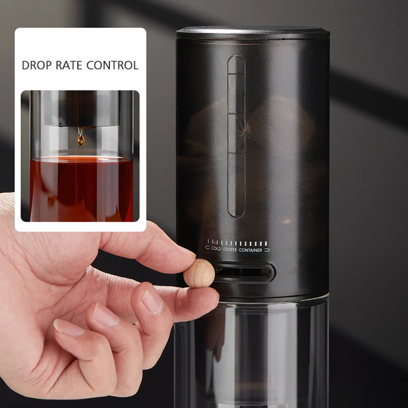 New Ice Drop Coffee Pot Cold Brew Special Portable Adjustable Flow Rate Valve Home Double Layer Filter Coffee Ice Brew Kettle