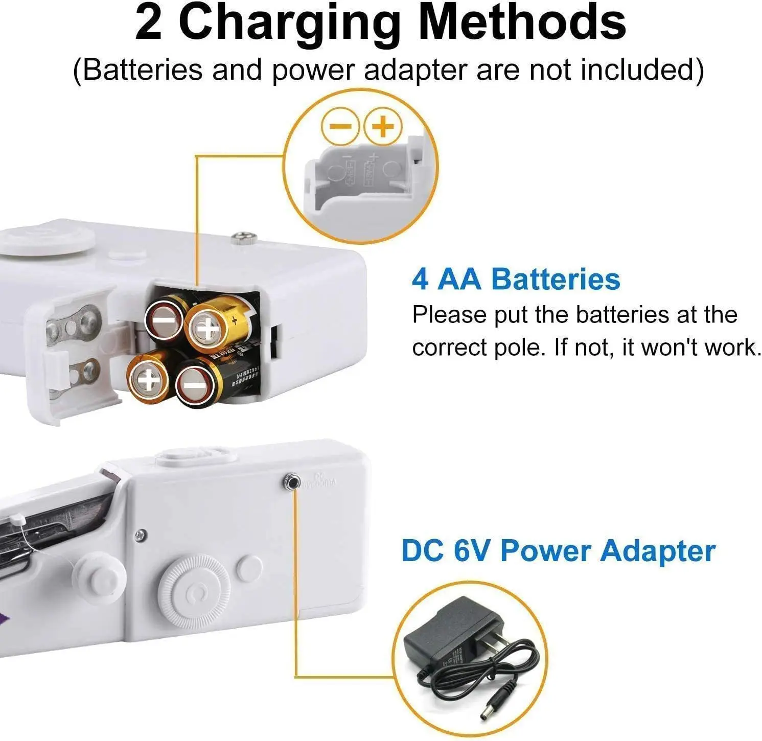 Portable Handheld Sewing Machine Mini Stitch Sew Needlework Cordless Clothes Fabrics Electric Sewing Machine