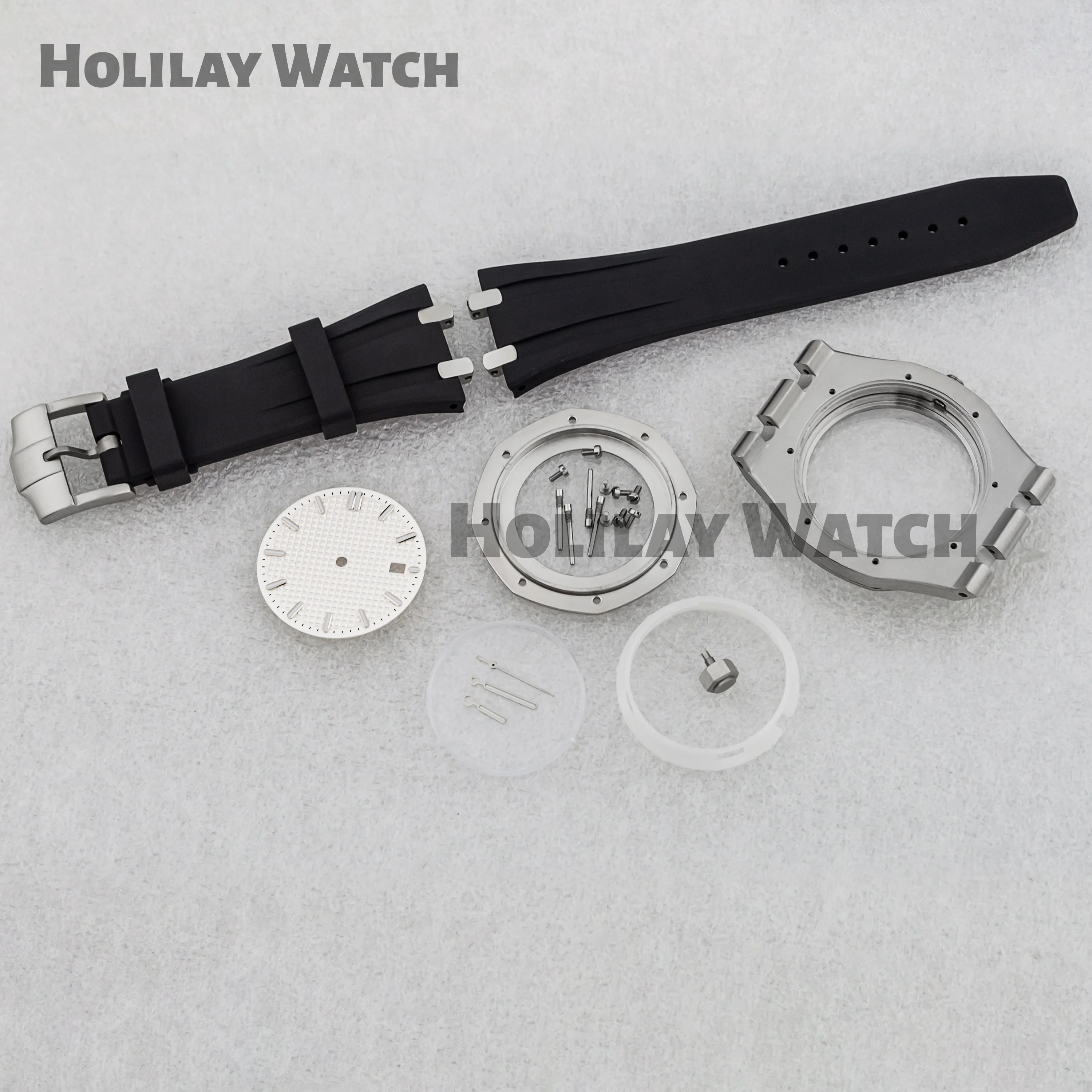 

41mm NH35 case Stainless Steel Watch Case 31.8mm Dial Hands Waterproof Sapphire Glass for MOD OAK NH35 NH36 Automatic Movement