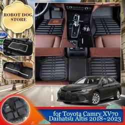 Car Leather Floor Mat for Toyota Camry XV70 Daihatsu Altis Hybrid 2018~2023 Foot Interior Liner Carpet Pad Custom Accessories