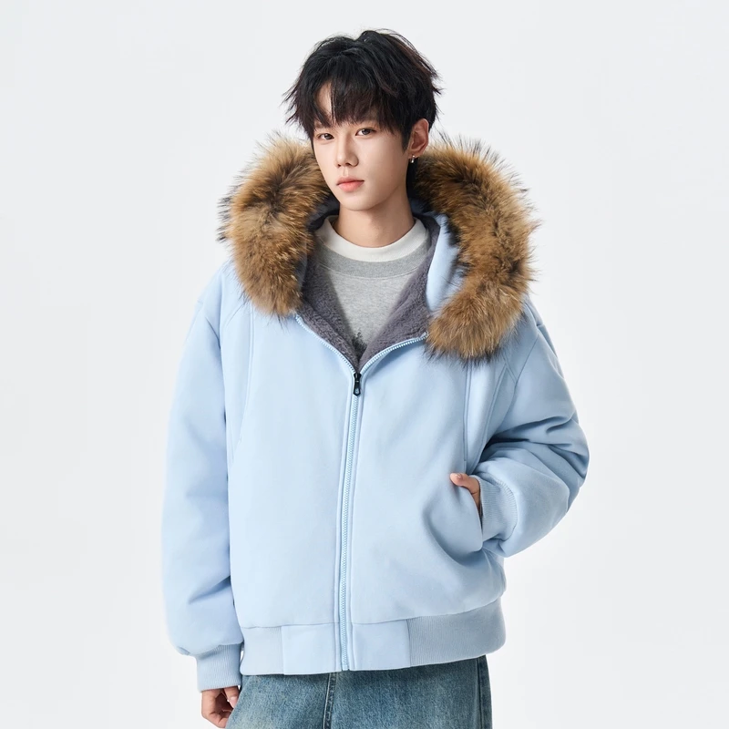 

Теплая модная мужская пуховая куртка свободного кроя с воротником-стойкой, удлиненная, с капюшоном, из смесового полиэстера и хлопка, зимняя верхняя одежда