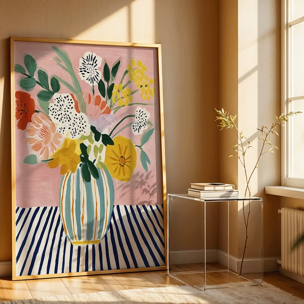 2D Flat Posters Canvas Paintings Vase Designs Suitable Decorating Bedrooms and Living Rooms Available As Framed Unframed Gifts