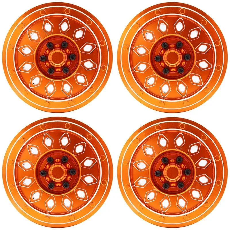 

4pcs RC Car CNC Aluminum Alloy Wheel Hub Rim for AXIAL SCX6 1:6 Scale Remote Control Crawler Car Accessories Parts