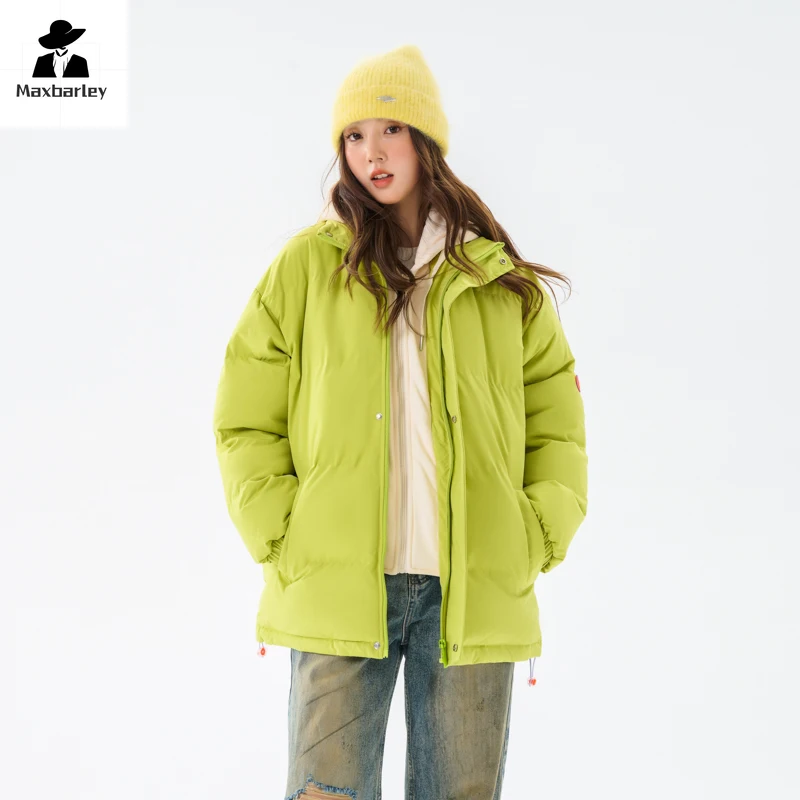 New Winter Lightweight Jacket Men's Women's Fashion Casual Fake Two Thick Warm Hooded Parka Harajuku Street Cold-proof Ski Coat