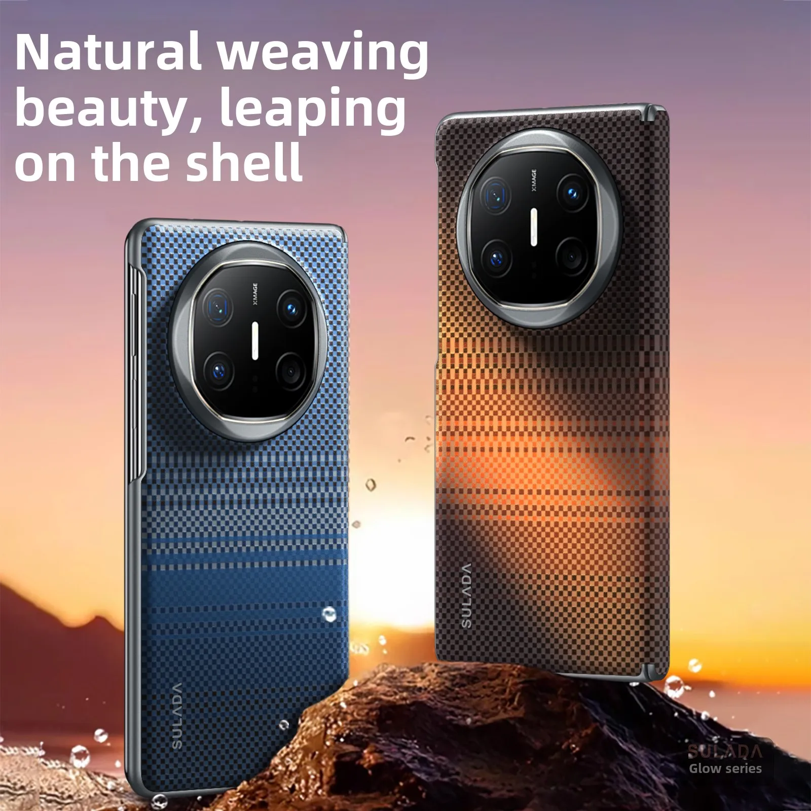 

Carbon Fiber Texture for Huawei Mate X6 Case SULADA Built-in Magnetic Axis Protection Mobile Phone Case for Huawei Mate X5