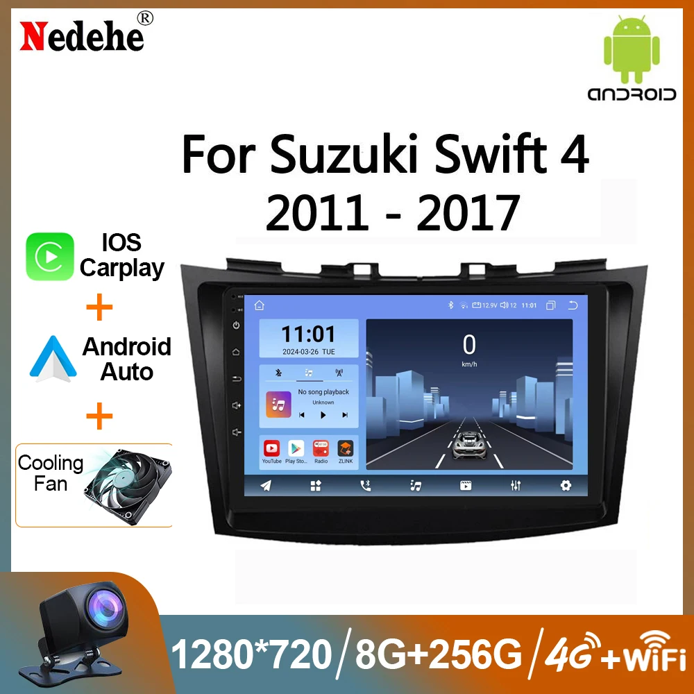 Radio para Auto con Android 14 para Suzuki Swift 4 2011-2017, Carplay Inalámbrico, Estéreo para Auto, Unidad Principal DSP, Navegación GPS, Reproductor Multimedia