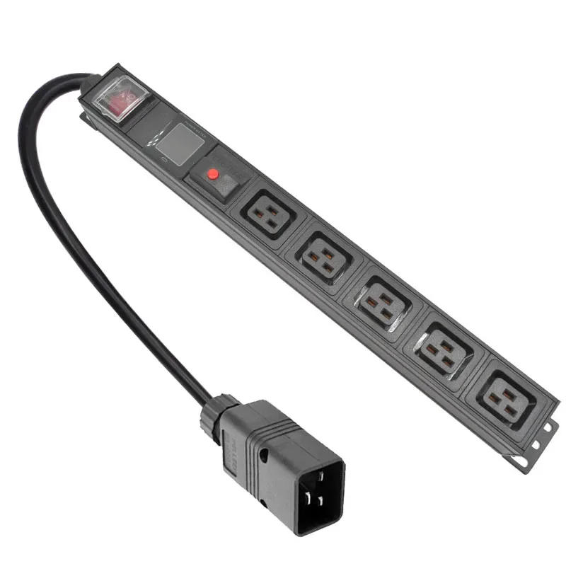 

PDU Power Strip C19 output 5AC socket With current display meter C13/C20/UK/US/AU/Israel/EU PLUG lightning protection