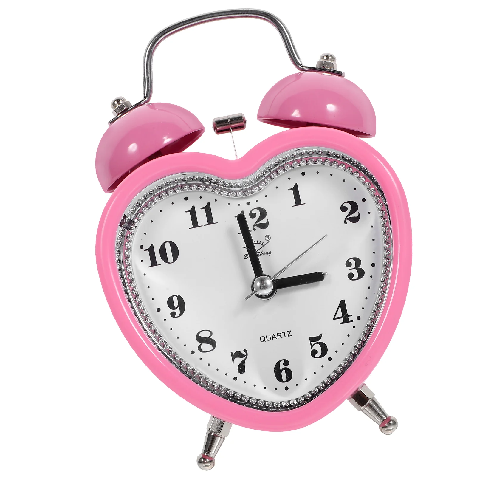 

Kids Alarm Clock Nightstand Decor Heart Shape Operated Non-Ticking Desk