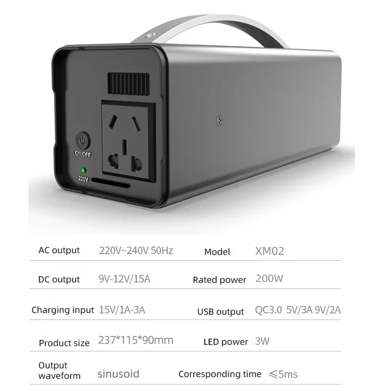 300W Portable Power Station 68000mAh solar generetor   Outdoor Vehicle Emergency Starting Powers Supply, Mobile power Supply