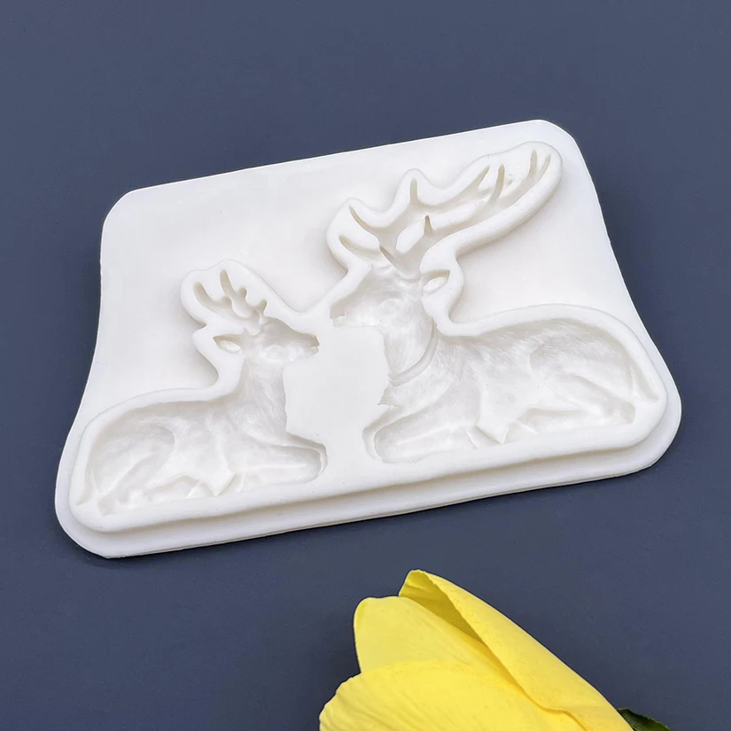 Reindeer Christmas Silicone Sugarcraft  Cupcake Baking Mold Fondant Cake Decorating Tools