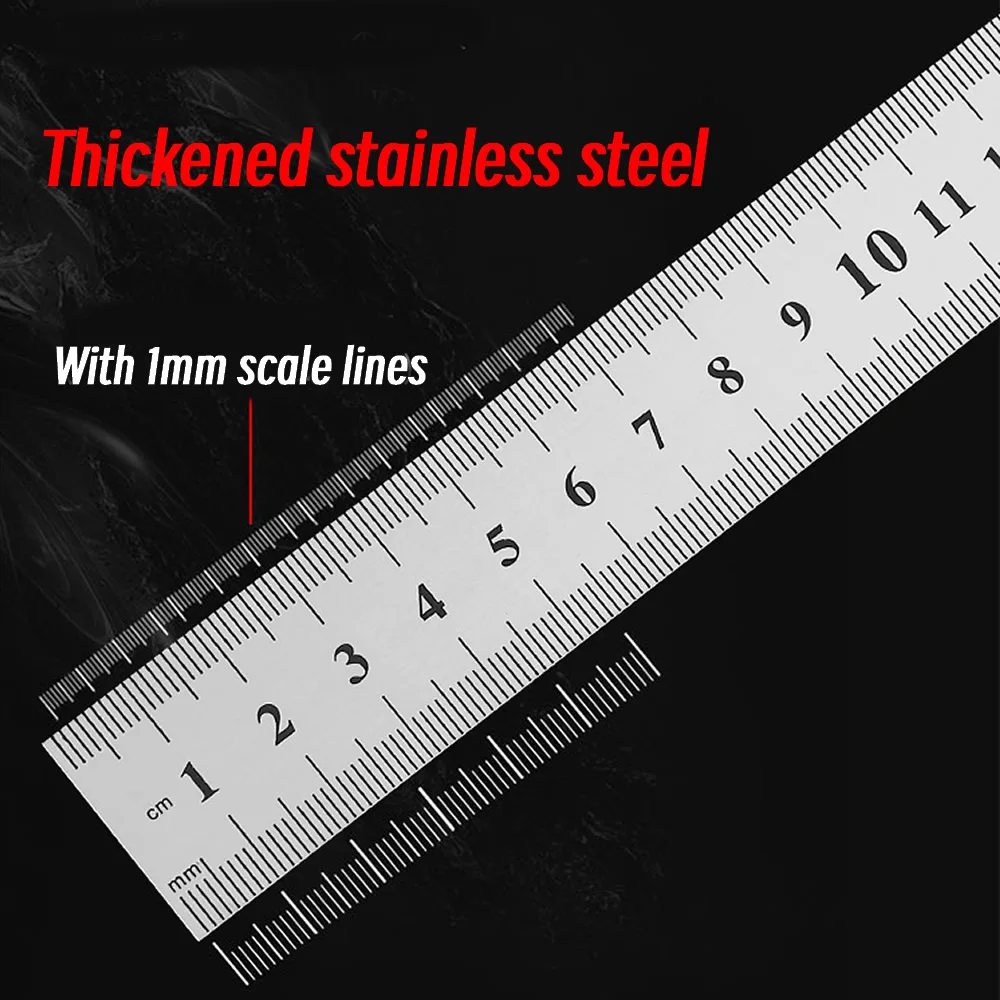 10P 15-30cm Stainless Steel Metal Straight Ruler Precision Double Sided Precision Measuring Tool Scale Metric Ruler Accessories
