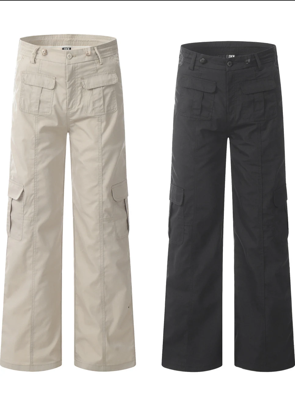 

Brilians American Retro Patchwork Work Pants Loose Straight Soldier Trousers Men's Trendy Streetwear Casual Cotton Pants